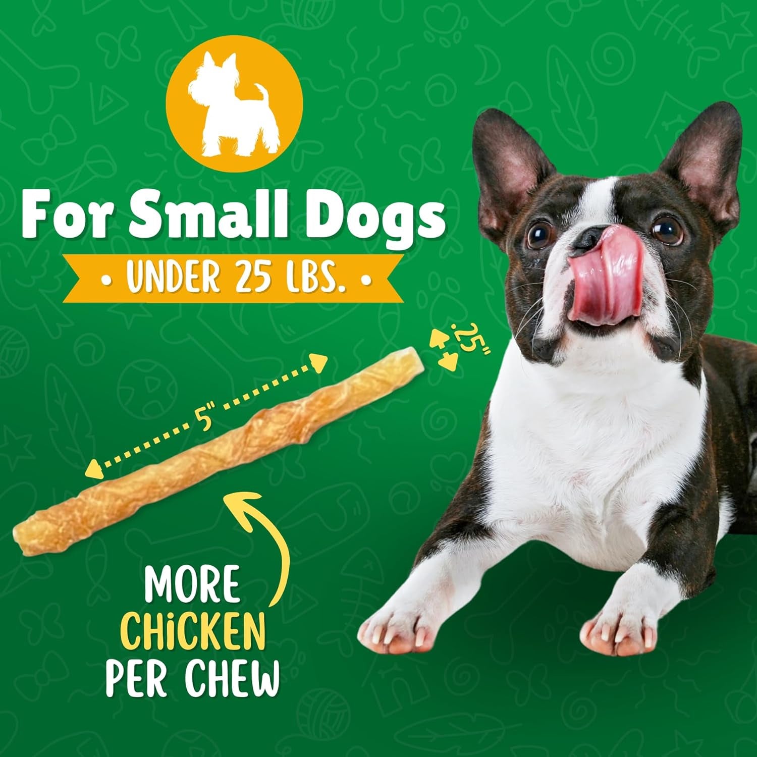 Chicken Wrapped Dog Treats 120Ct. Rawhide Chews- Healthy Dog Treats for Medium Dogs & Small Dogs- Safe, Hard Dog Bones Long Lasting for Teething- Natural Chew Treat Made in USA