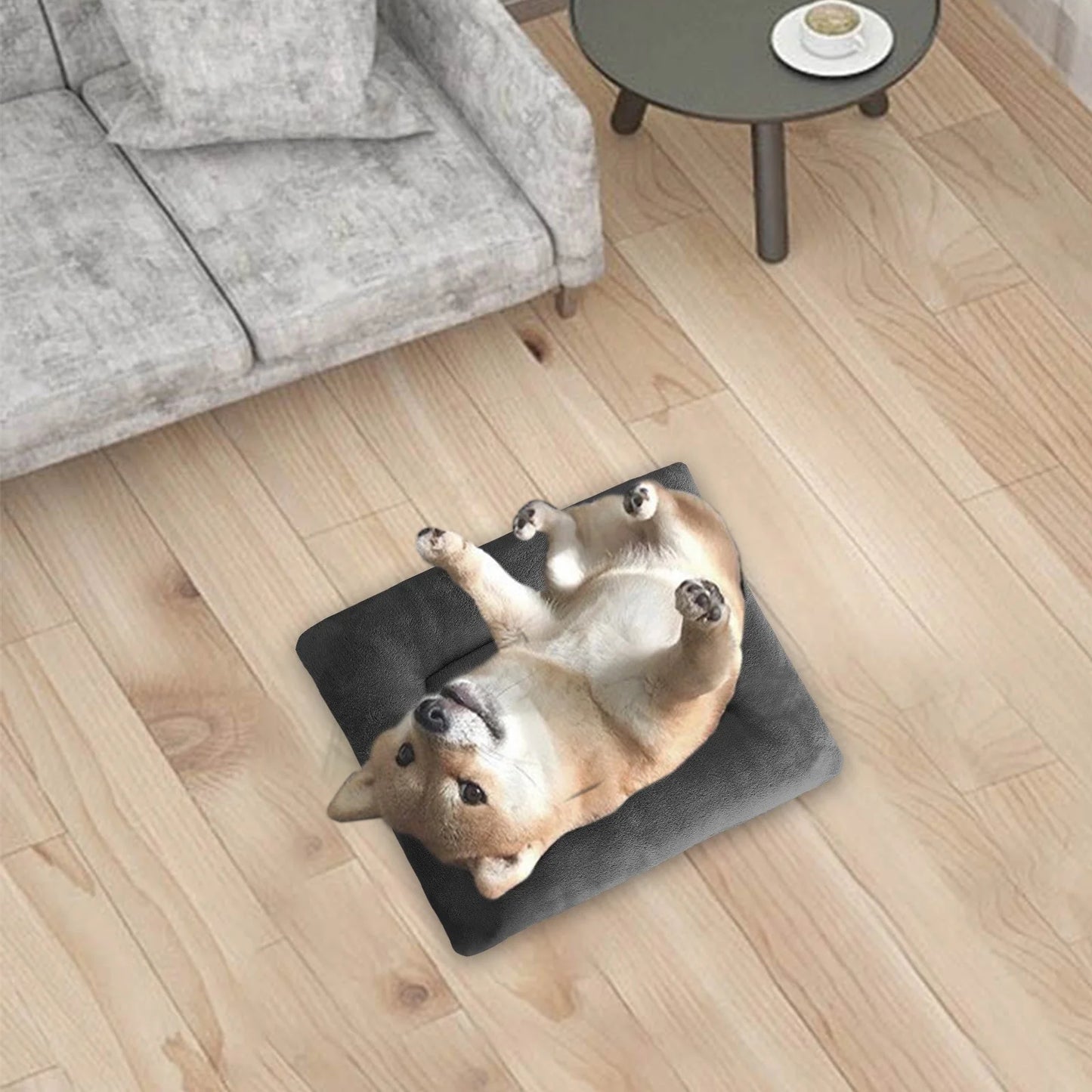 Dog Bed Self-Warming,Orthopedic Crate Foam Plush Bed for Small Puppy Stage Dogs,Machine Washable,Available on Both Sides,Nonskid Bottom,Comfy Anxiety Pet Cat Bed Mat