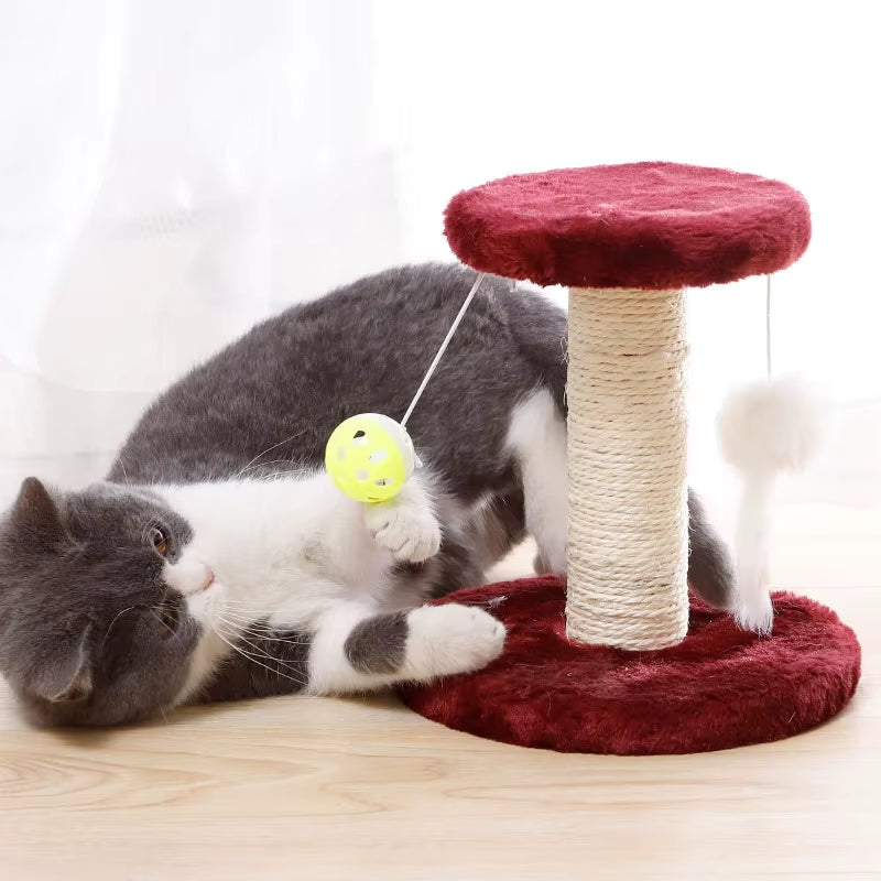 Indoor Cat Scratching Post Sisal Cat Scratcher Interactive Pet Toys for Cats Kitten Playing Toys Cat Tree Toys Pet Supplies