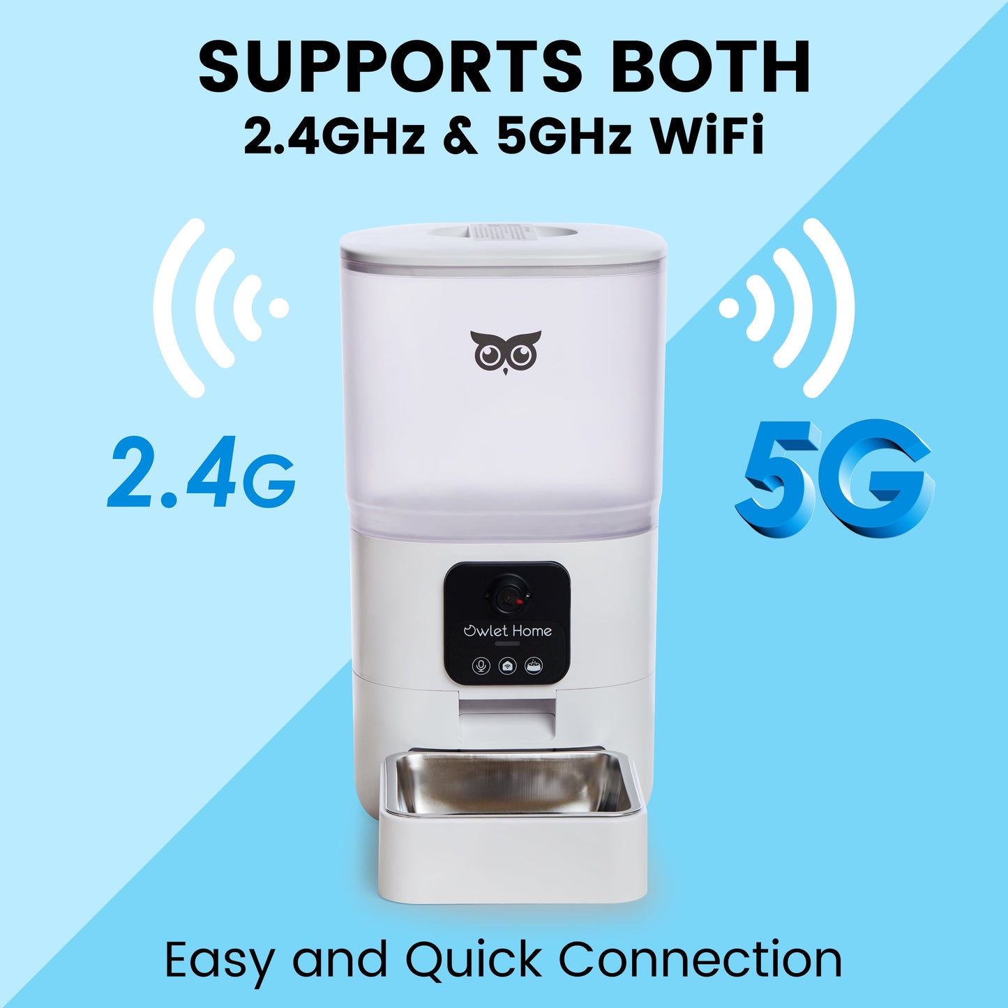Home Smart Automatic Pet Feeder With1080P HD Camera for Cats & Dogs (6L), Wifi, Live Video, Auto Night Vision, 2-Way Audio, Works with Alexa & Google Assistant, Motion Alert, No Monthly Fee