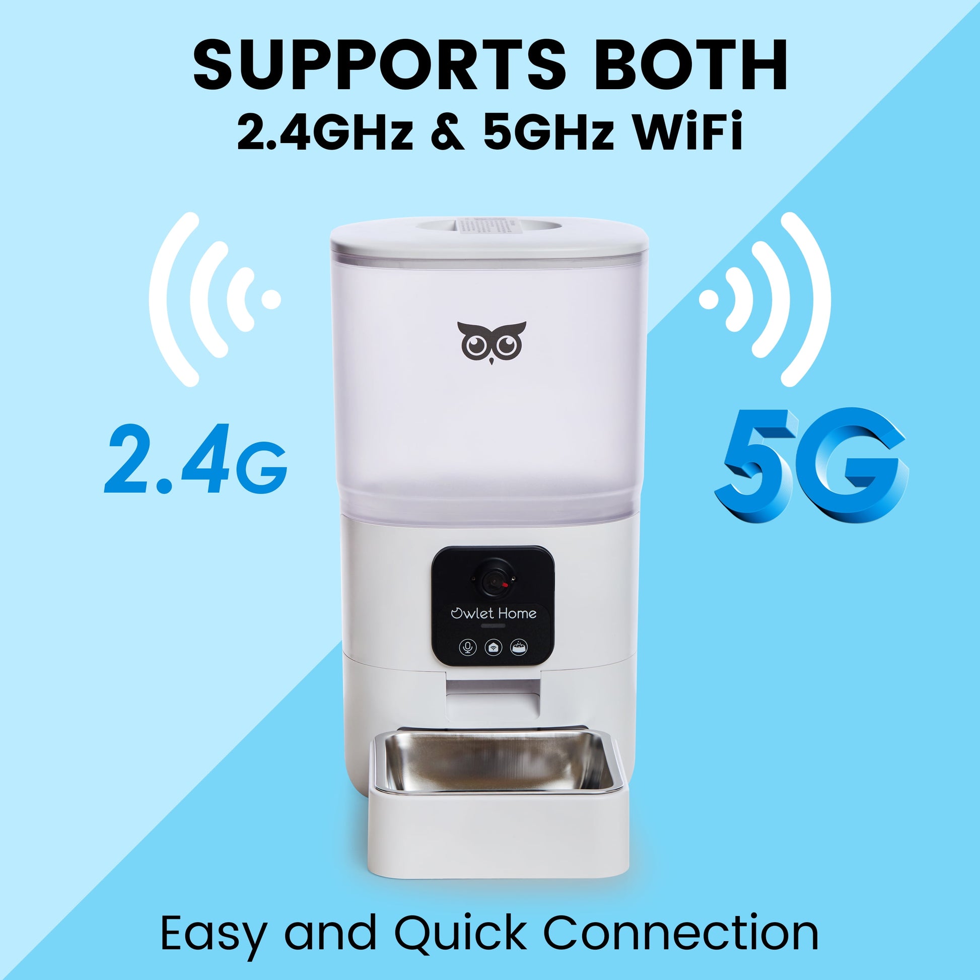 Home Smart Automatic Pet Feeder With1080P HD Camera for Cats & Dogs (6L), Wifi, Live Video, Auto Night Vision, 2-Way Audio, Works with Alexa & Google Assistant, Motion Alert, No Monthly Fee
