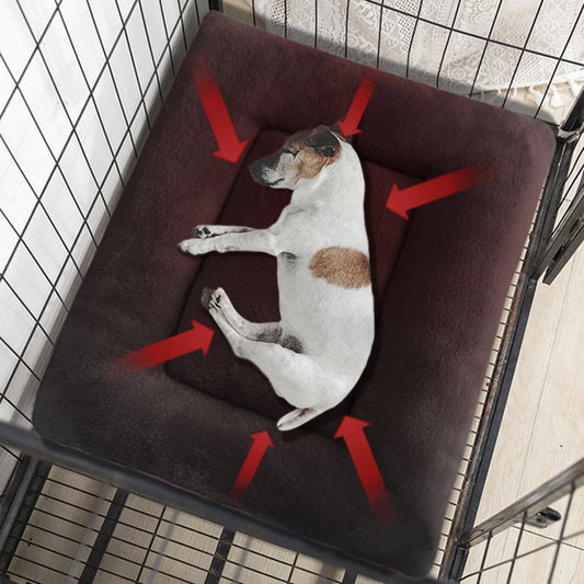 Dog Bed Self-Warming,Orthopedic Crate Foam Plush Bed for Small Puppy Stage Dogs,Machine Washable,Available on Both Sides,Nonskid Bottom,Comfy Anxiety Pet Cat Bed Mat