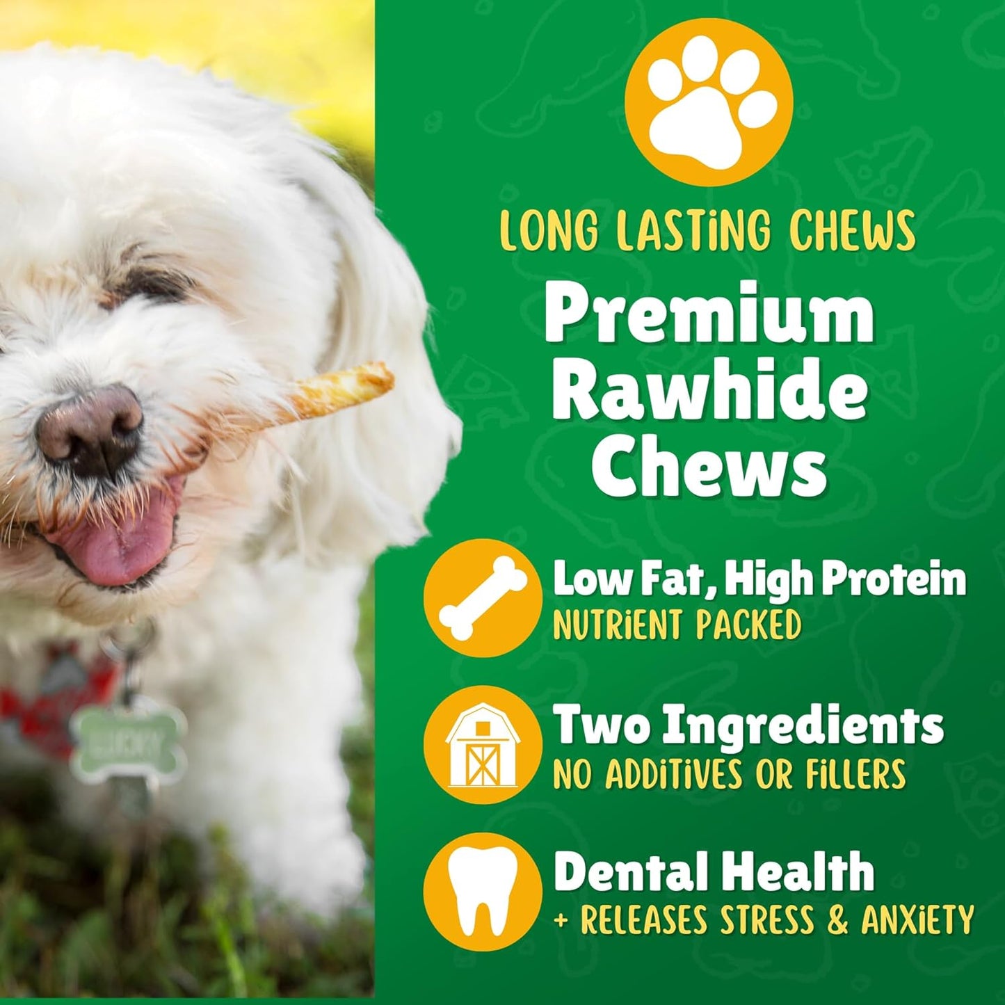Chicken Wrapped Dog Treats 120Ct. Rawhide Chews- Healthy Dog Treats for Medium Dogs & Small Dogs- Safe, Hard Dog Bones Long Lasting for Teething- Natural Chew Treat Made in USA