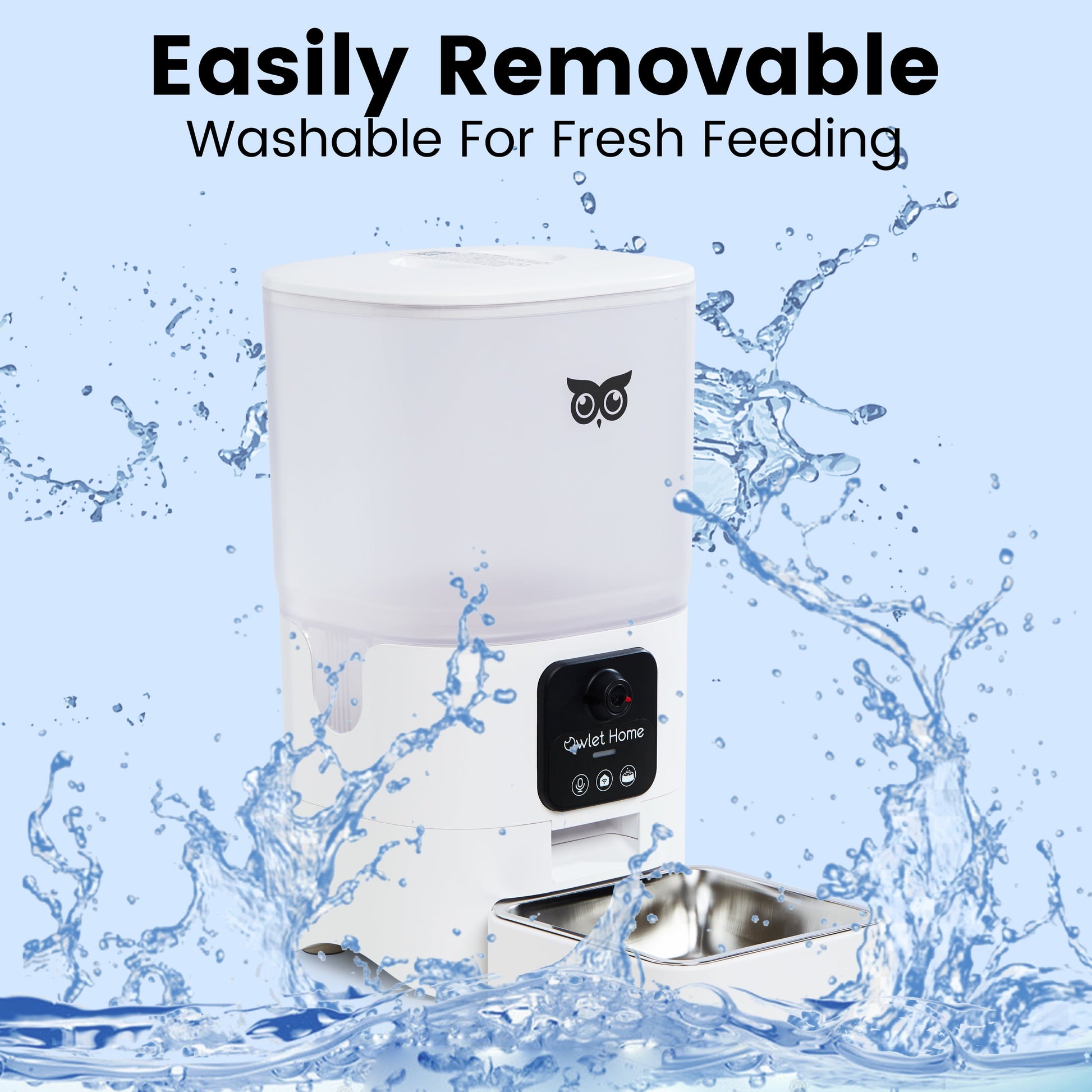 Home Smart Automatic Pet Feeder With1080P HD Camera for Cats & Dogs (6L), Wifi, Live Video, Auto Night Vision, 2-Way Audio, Works with Alexa & Google Assistant, Motion Alert, No Monthly Fee