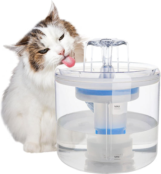 Cat Water Fountain -  Cat Dog Water Dispenser, 2.6L/88Oz Kitty Water Fountains Super Quiet Automatic Pet Drinking Fountain Pet Water Fountain for Cats,Dogs,Other Pets(Transparent)