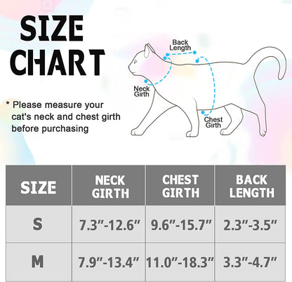 Cat Harness and Leash Set Stylish Escape Proof Cat Vest Harness Adjustable Breathable Pet Harness with Reflective Trim Step-In Cat Leash and Harness for Cats Puppies S（Chest:9.6-15.7'' Black