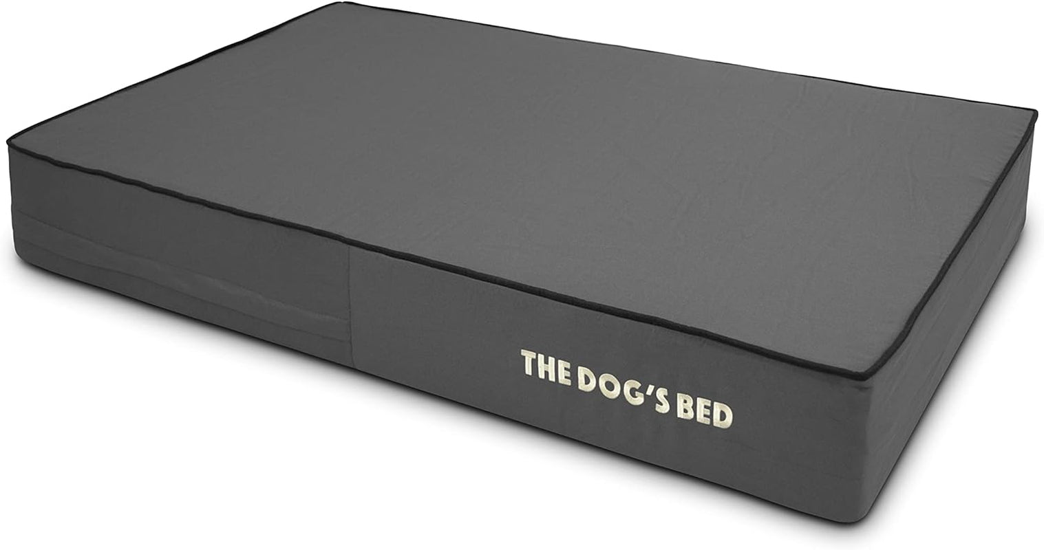 The Dog’S Bed Orthopedic Memory Foam Dog Bed, Large Grey & Black 40X25, Waterproof, Supportive Dog Bed with Replaceable Covers, Veterinary Approved