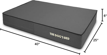 The Dog’S Bed Orthopedic Memory Foam Dog Bed, Large Grey & Black 40X25, Waterproof, Supportive Dog Bed with Replaceable Covers, Veterinary Approved